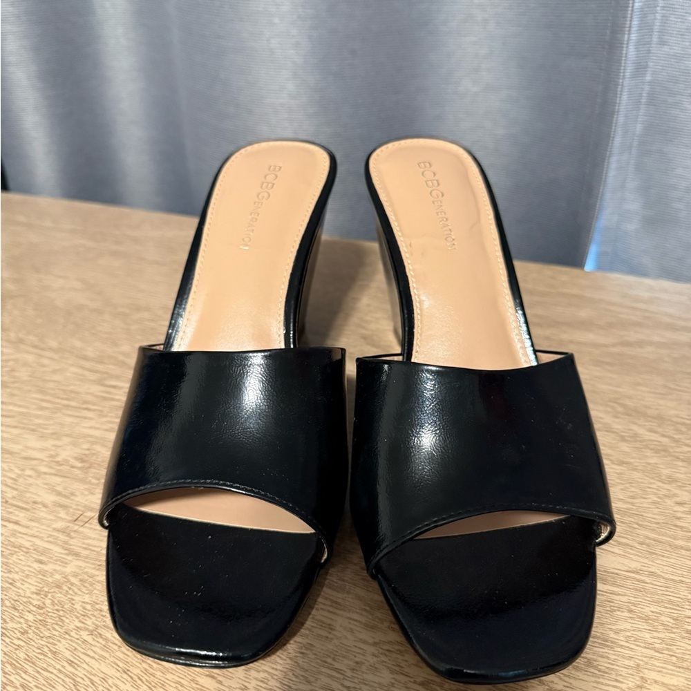 BCBGeneration Black Sandals with Block Heel